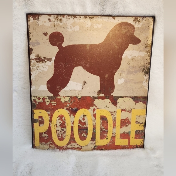 2 Brand New Metal Poodle Pictures - Distressed looking - Picture 3 of 9